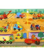 Sunman Puzzle din lemn Vehicule 8 piese