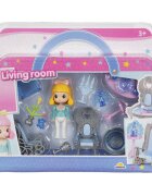 Sunman Set de joaca cu papusa si accesorii Living room
