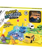 Sunman Set de joaca vehicul si circuit tip puzzle Rail Car Diy Puzzle 18 piese