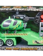 Teamsterz Transportor cu elicopter si dinozaur cu lumini si sunete