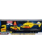 Teamsterz Transportor cu elicopter si masina de politie Galben