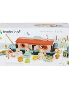 Tender Leaf Toys Barca familiei de vidre din lemn premium