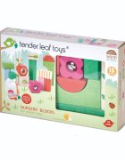 Tender Leaf Toys Cuburi din lemn cu ilustratii de pepiniera15 piese