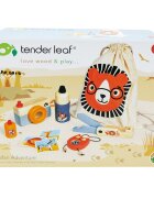 Tender Leaf Toys Kitul exploratorului safari din lemn premium 10 piese
