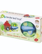 Tender Leaf Toys Puzzle 3D magnetic din lemn gradina 9 piese