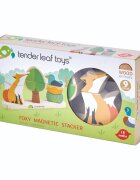 Tender Leaf Toys Puzzle magnetic din lemn Vulpea in padure 8 piese