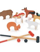 Tender Leaf Toys Set de croquet din lemn premium Woodland