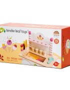 Tender Leaf Toys Set de joaca Caruciorul cu inghetata din lemn Ice Cream Cart 15 piese