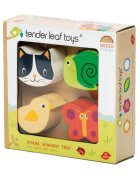 Tender Leaf Toys Tabla senzoriala din lemn premium Efecte tactile 5 piese