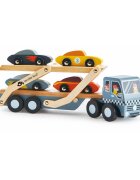 Tender Leaf Toys Transportatorul auto sport din lemn 5 piese
