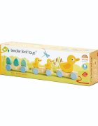 Tender Leaf Toys Trenuletul tractabil din lemn cu ratuste 9 piese