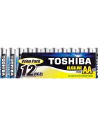 Toshiba Set 12 baterii alcaline R6 AA