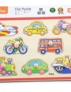 Viga Puzzle din lemn cu manere Mijloace de transport