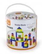 Viga Set 50 cuburi de construit din lemn Colorate 3.5 cm