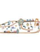 Viga Set de joaca Trenulet din lemn PolarB 90 piese