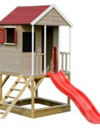 Wendi Toys Casuta de gradina cu platforma loc pentru nisip tobogan Summer Adventure House