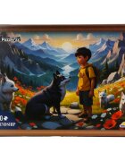Witty Puzzlezz Puzzle Baietel cu lupi in munti 250 piese
