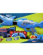 Zapp Toys Arma de jucarie cu 10 sageti si bile din burete Shark Albastru