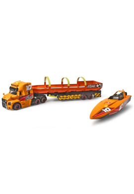 Dickie Camion cu remorca si barca Sea Race Truck 41 cm - BKid.ro