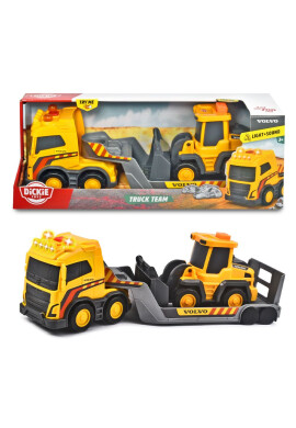 Dickie Camion cu remorca si buldozer Volvo Truck team - BKid.ro