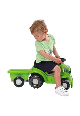 Ecoiffier Tractor ride-on fara pedale cu remorca 81 cm - BKid.ro