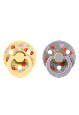 BIBS Set 2 suzete x Liberty Colour Strawberries and Cream Latex tetina rotunda 0 luni+ Pale butterfossil grey - BKid.ro
