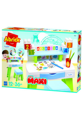 Ecoiffier Masa pentru desenat si creatie My Very First Desk Maxi Abrick - BKid.ro