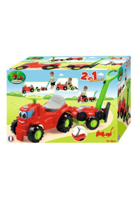 Ecoiffier Mini Tractor cu Platforma si Masina de Tuns Iarba - BKid.ro
