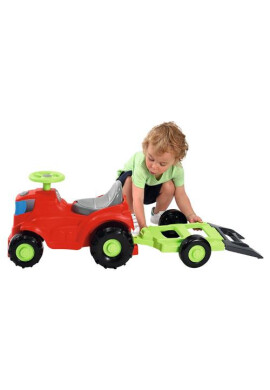 Ecoiffier Mini Tractor cu Platforma si Masina de Tuns Iarba - BKid.ro