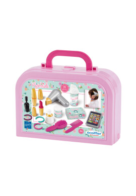 Ecoiffier Valiza cosmetica Vintage Beauty Case cu uscator de par si 14 accesorii - BKid.ro
