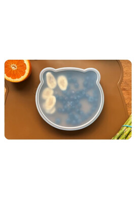 Kidnort Farfurie cu capac pentru copii cu baza antiderapanta 400 ml Retter Mjolk Bej - BKid.ro