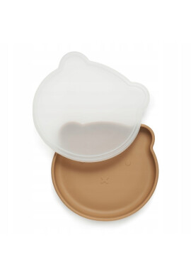 Kidnort Farfurie cu capac pentru copii cu baza antiderapanta 400 ml Retter Brun - BKid.ro