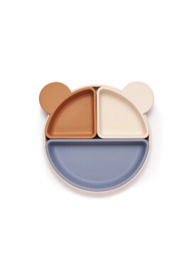 Kidnort Farfurie din silicon cu 3 compartimente detasabile Retter Mjolk Bej - BKid.ro