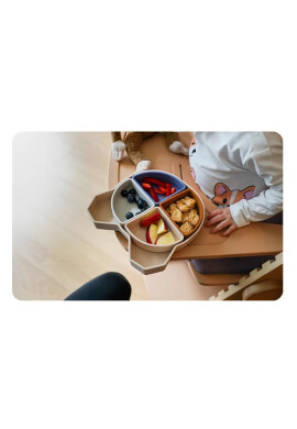 Kidnort Farfurie din silicon 4in1 cu compartimente detasabile Retter Brun - BKid.ro