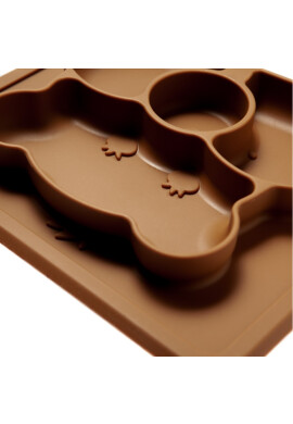 Kidnort Platou compartimentat din silicon anti-alunecare 450 ml Retter Brun - BKid.ro