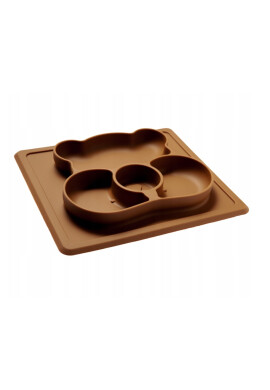 Kidnort Platou compartimentat din silicon anti-alunecare 450 ml Retter Brun - BKid.ro