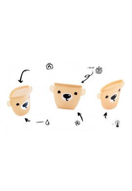 Kidnort Recipient de stocare alimente din silicon cu inchidere zip 350 ml Retter Mjolk Bej - BKid.ro