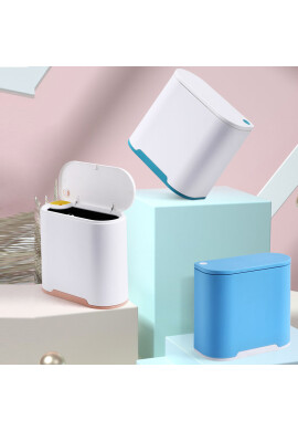 Little Mom Cos pampers compact cu suport saci menajeri Trash Can WhiteOrange - BKid.ro