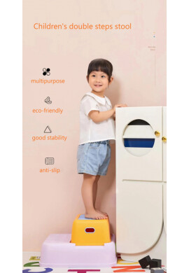 Little Mom Inaltator cu doua trepte Math Step Stool yellow - BKid.ro