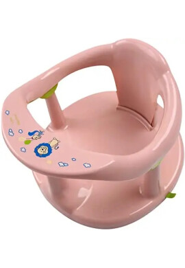 Little Mom Scaun de baie pentru bebelusi design ergonomic cu spatar si cotiere fixare cu ventuze dimensiune 32 x 32 x 20.5 cm Baby Sit Light Pink - BKid.ro