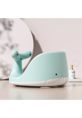 Little Mom Scaun de baie pentru bebelusi Green Whale antiderapant cu 150 orificii de aerisire baza stabila cu 4 ventuze si maner de sustinere integrat dimensiune 38 cm x 30 cm x 21 cm - BKid.ro