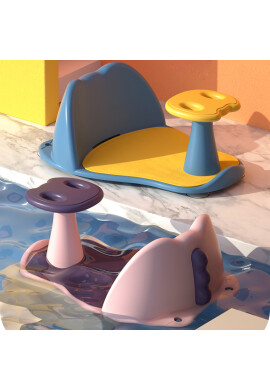 Little Mom Suport de baie cu ventuze si spatar Baby Shower Pink - BKid.ro