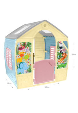 Mochtoys Casuta de joaca Happy House ferestre roz pastel - BKid.ro