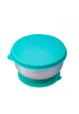 Oaki Castron din inox cu capac si ventuza Albastru - BKid.ro