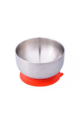 Oaki Castron din inox cu capac si ventuza Rosu - BKid.ro