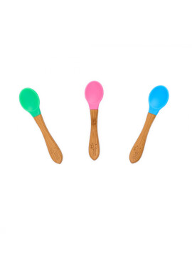 Oaki Set 3 lingurite din bambus cu varf de silicon - BKid.ro