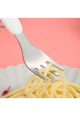 Oaki Set de tacamuri pentru copii lingurita si furculita albalbastru - BKid.ro