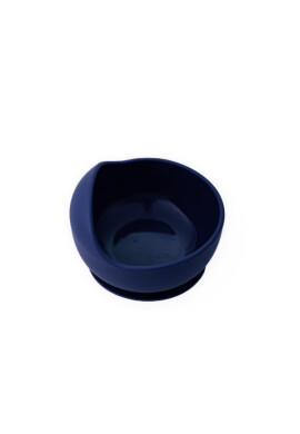 Oaki Set diversificare pentru copii castron cu ventuza si lingurita din silicon bleumarin - BKid.ro