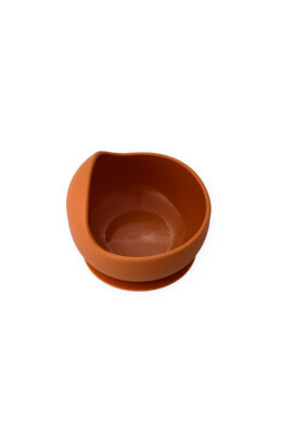 Oaki Set diversificare pentru copii castron cu ventuza si lingurita din silicon portocaliu - BKid.ro