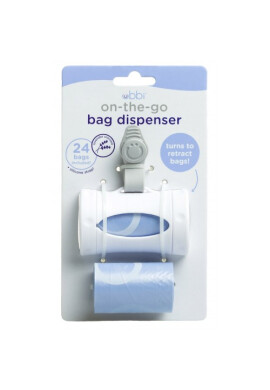 Ubbi Dispenser portabil pentru pungute scutece On The Go alb - BKid.ro
